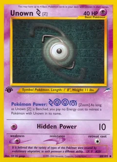 Unown Z 1St Edition 60