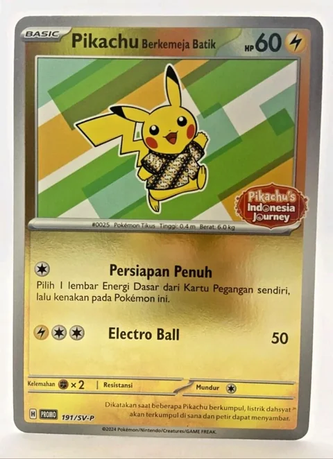 Pikachu Berkemeja Batik 191Sv P